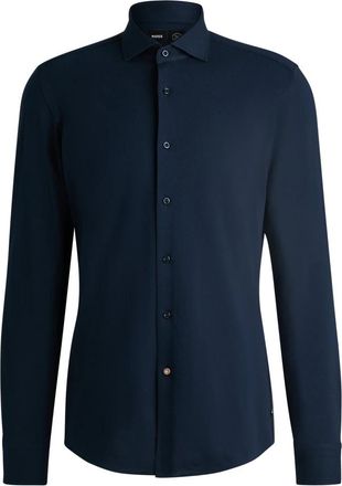 HUGO BOSS Spread Shirt - Heren - Casual Overhemden - Blauw - 4XL - Katoen - Overhemden