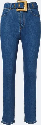 Balmain Belted high-rise cropped jeans