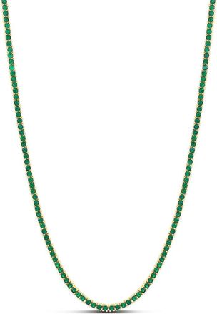 SHYMI Emerald 2mm Tennis Necklace in Gold/emerald at Nordstrom