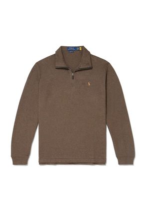 Polo Ralph Lauren Logo-Embroidered Cotton Half-Zip Sweater
