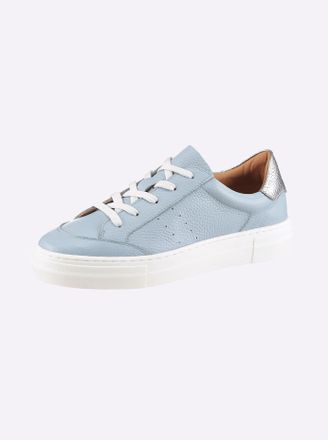 Heine Sneaker HEINE, Damen, Gr. 36, bleu, Glattleder, Leder, Rindsleder, Schuhe Sneaker