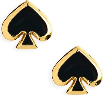 Kate Spade New York enamel spade stud earrings in Black at Nordstrom