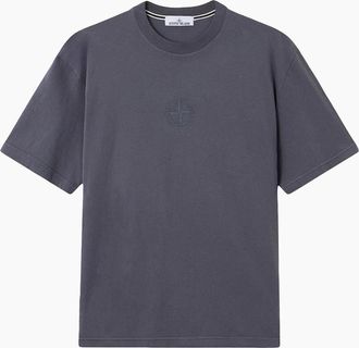 Stone Island Mens Branded Cotton T Shirt Grey - Size: 42