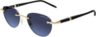 Montblanc MB0412S Asian Fit 006 Mens Sunglasses Gold Size 48