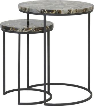 Light & Living Light&living - Conjunto De Mesas Auxiliares Axat &Aacute;gata Marr&oacute;n Y