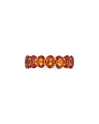 Diana M. Jewels Fine Jewelry 18K Rose Gold 10.22 Ct. Tw. Orange Sapphire Eternity Ring