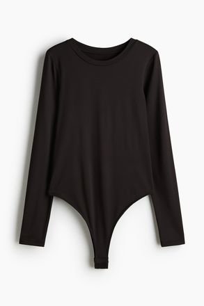 H&M Langarmbody aus Mikrofaser - Brown