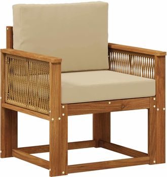 vidaXL Sof&aacute; Intermedio De Exterior Madera De Acacia S&oacute;lida Natural Vidaxl