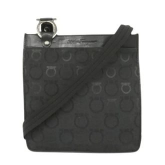 Ferragamo Pre-owned Cross Body Bags, female, Black, Size: ONE SIZE Pre-owned Canvas Shoulder Bag