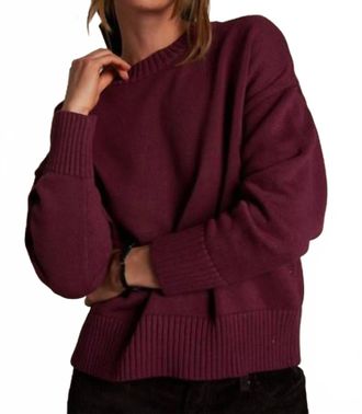 perfectwhitetee Janet Sweater In Dark Burgundy