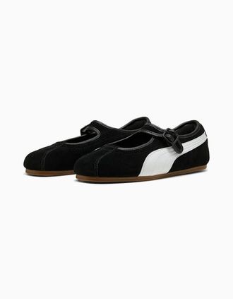 Puma Womens Puma Tacklette Suede Womens Black/White Shoes - Size: 7