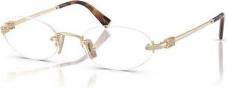 Miu Miu 51mm Oval optical glasses in Gold/tortoise at Nordstrom