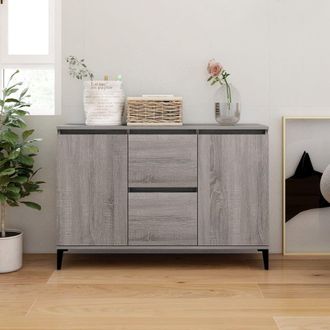 Berkfield Home Sideboard Grey Sonoma 104x35x70 cm Engineered Wood | Size: 104 x 35 x 70 cm