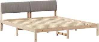 vidaXL Estructura De Cama Con Cabecera Marr&oacute;n Y Taupe 180 X 200 Cm Vidaxl