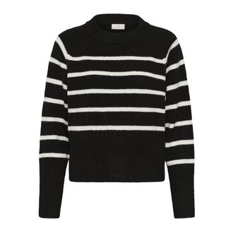 Kaffe Rondgebreide trui - Dames - Ronde hals truien - Zwart - 2XL - Truien & Vesten