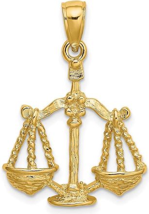 Diamond2Deal 14k Yellow Gold Large Libra Zodiac Charm