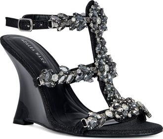 Azalea Wang Porceline Wedge Sandal in Black at Nordstrom, Size 7.5