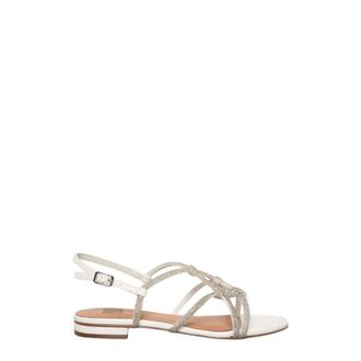 Bibi Lou Schoenen, Dames, Wit, 38 EU, Leer, Sandalo flat con strass