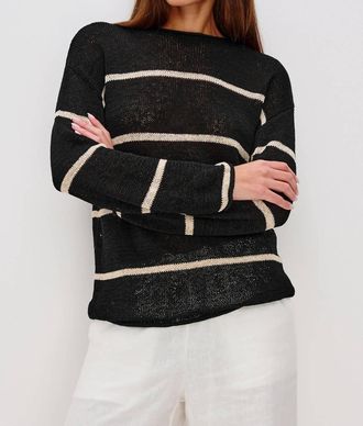 Rails Evangeline Sweater In Black Linen Stripe