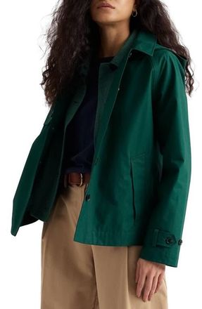 Seasalt Cornwall Neap Tide Waterproof Organic Cotton Jacket with Removable Hood in Watson Green at Nordstrom, Size 16 Us