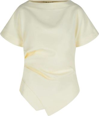 Róhe Draped T-Shirt In White Viscose Blend