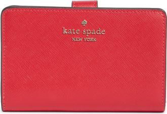 Kate Spade New York staci medium bifold leather wallet in Cherry Rouge at Nordstrom Rack