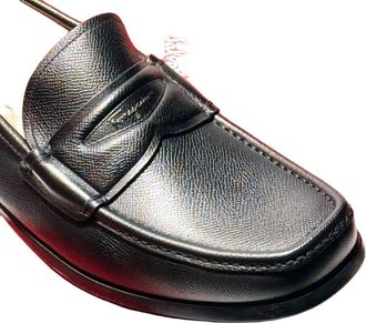 Ferragamo Mens Black Loafers, US Size 7.5