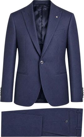 Luigi Bianchi Mantova Single Breasted Suits - Heren - Business pakken - Blauw - M - Kostuums