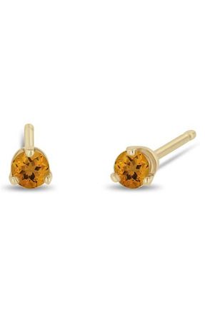 Zo&euml; Chicco 14K Gold Stone Stud Earrings in Yellow Gold/Citrine at Nordstrom