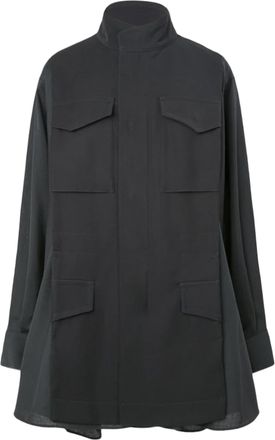 sacai Suiting X Crepe Back Satin Flap Pockets Shirt