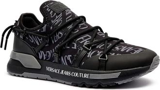 Versace Jeans Couture Dynamic Logo Ripetuto Sneakers - Heren - Sneakers - Grijs - 41 EU - Polyester - Schoenen