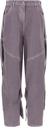 The Attico Geverfde Jeans met Zijlinten - Dames - Loose Fit Jeans - Paars - W26 - Katoen - Jeans