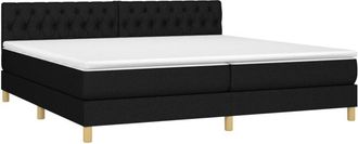vidaXL Vidaxl - Cama Box Spring Con Colch&oacute;n Led Tela Negro 200x200 Cm