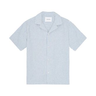 Les Deux Lukas Short Sleeve Shirt - Heren - Korte mouwen Overhemden - Blauw - XL - Katoen - Overhemden