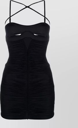 MUGLER ruched thigh-length fitted dress