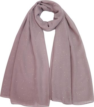 Lina & Lily Mini Shimmer Glitters Plain Colour Womens Scarf Head Wrap Hijab (Puce)