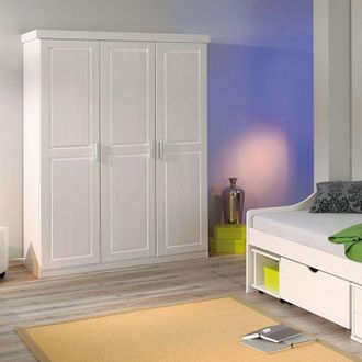 Inter Link SAS Armadio magnus 3ante + ripiani 140x55x190h pino massello verniciato ad acqua