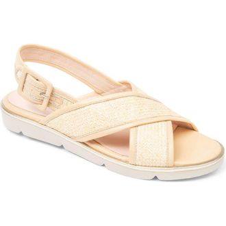 Patricia Green Gemma Crisscross Slingback Sport Sandal in Beige Raffia at Nordstrom, Size 9