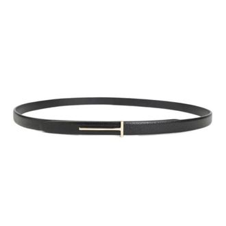 Tom Ford Belts, female, Black, 75 CM, Supple Grain Leather Slim T Belt
