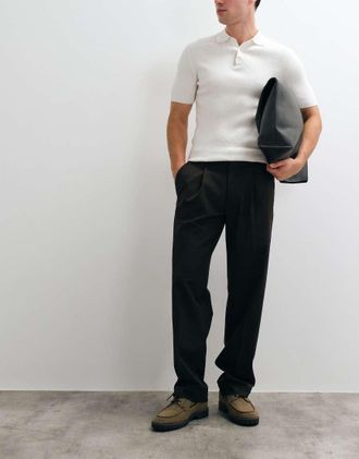 Selected pantaloni loose fit marroni-Marrone