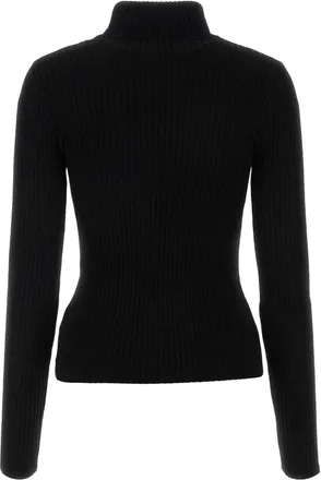 Courr&egrave;ges Womens Knit Sweater Black Viscose Polyester