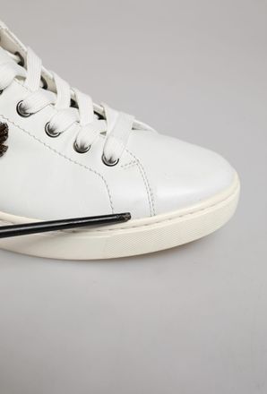 Dolce & Gabbana White Silver Sacred Heart Men Sneakers Mens Shoes (Pre-Owned)