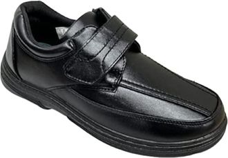 Generic Mens Wide Fit Easy Fastening Strap Shoes Trainers Lightweight Formal School Shoes Office Casual Work Black UK 6-12 (UK_Footwear_Size_System, Adult, Me