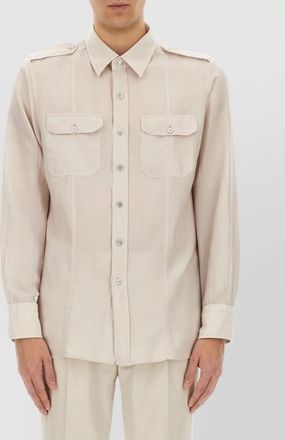 Tom Ford military shirt in cotton and silk