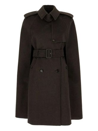 Burberry Belmont trench cape - women - Cashmere/Cupro/Cotton - XS/S - Brown
