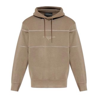 Emporio Armani Hoodies & sweatvesten, Heren, Beige, M, Sweatshirts & Hoodies