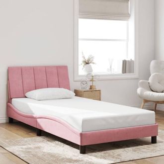 vidaXL Estructura De Cama Sin Colch&oacute;n Terciopelo Rosa 100x200 Cm Vidaxl
