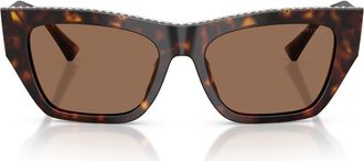Jimmy Choo London 54mm Cat Eye Sunglasses in Havana/Dark Brown at Nordstrom