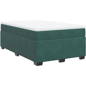 vidaXL Vidaxl - Cama Box Spring Con Colch&oacute;n Terciopelo Verde Oscuro 120x200 Cm