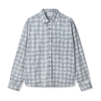 Axel Arigato Distort Gingham Shirt - Heren - Casual Overhemden - Blauw - XL - Katoen - Overhemden